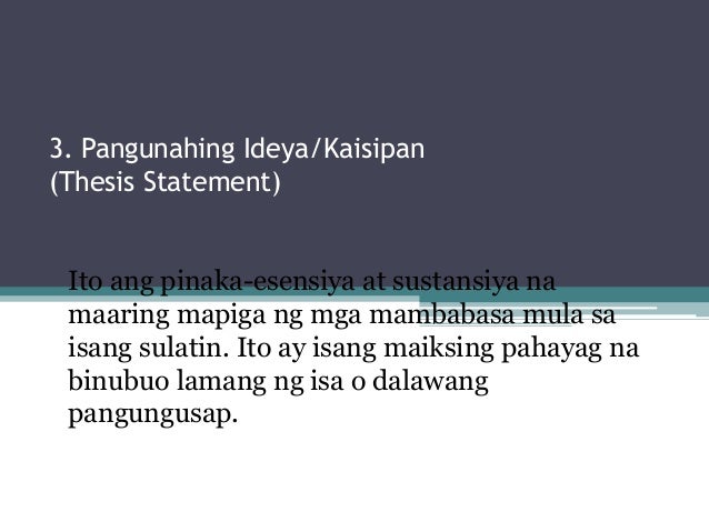 thesis na pangungusap thesis na pangungusap